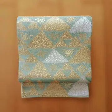 포멀 육통 후쿠로 오비 (연한 녹색 금은 비늘)