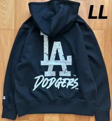 새상품 MLB 다저스 후드티 LL 긴팔 자수 백 프린트 블랙