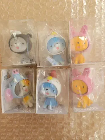 변덕쟁이 고양이 후드 캡슐 토이 6개 세트 (중복 포함)