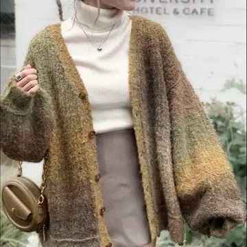 mily bilet 니트 가디건 가디건 니트 빅 실루엣