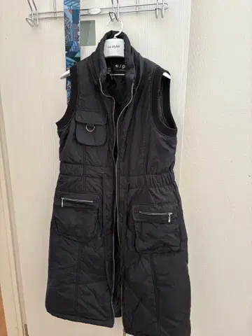 e/p 블랙 퀼팅 베스트 XL