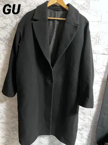 [ 익명 배송 ] GU 체스터 코트 코트 블랙 XL 오버 사이즈