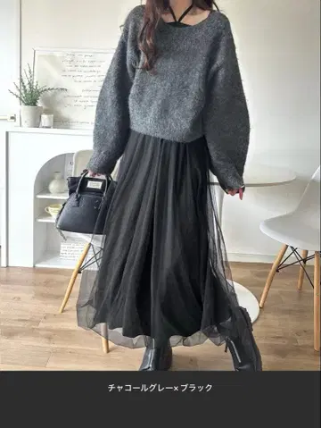 멀티way 니트 x 튤 원피스