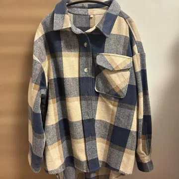 coca 기모 오버 사이즈 체크 자켓