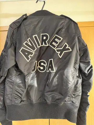 AVIREX 블랙 MA-1 플라이트 자켓