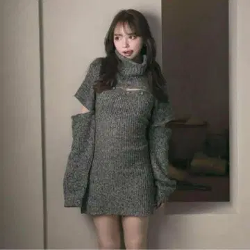 andmary 시에나 니트 미니 드레스 니트 원피스 미니 원피스