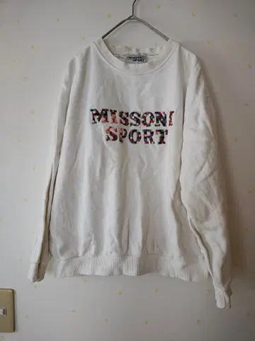 빈티지 MISSONI SPORT 면 100% 트레이닝복 화이트