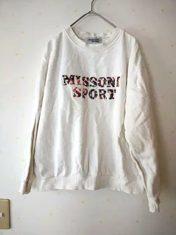 빈티지 MISSONI SPORT 면 100% 트레이닝복 화이트