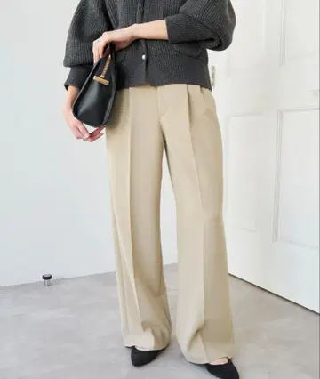 Spick & span 더블 크로스 투 턱 팬츠 34