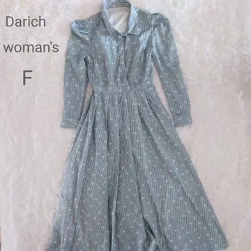 Darich 스트라이프 패턴 롱 원피스 슬림 Free