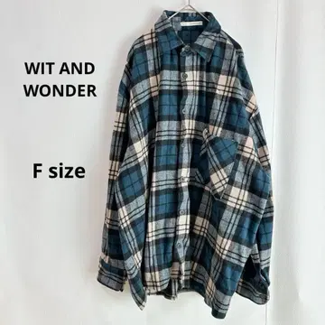 WIT AND WONDER 셔츠 아우터 F 체크 무늬 오버 사이즈