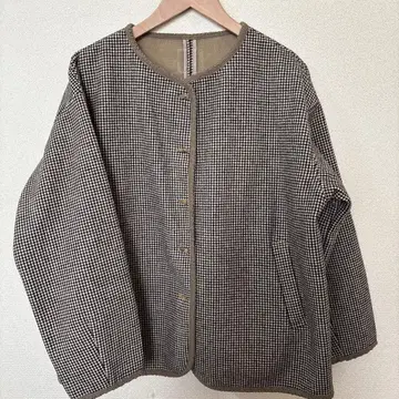 노카라 체크 자켓