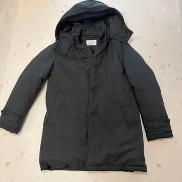 EDIFICE 다크 그레이 다운 자켓 후드 부착