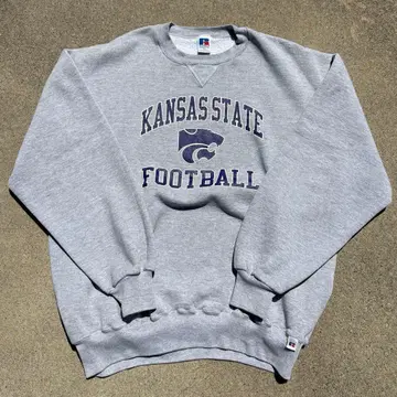 90s USA제 러셀 애슬레틱 칼리지 그레이 3단 프린트 희귀