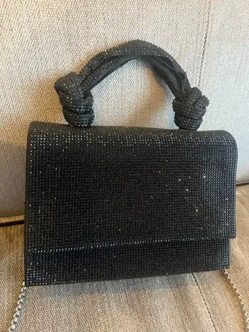 ZARA 블랙 반짝이 클러치백