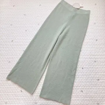 새상품 allude 캐시미어 100% 니트 팬츠 S 와이드 팬츠 그린