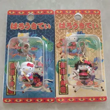 헬로키티 요시츠네 & 벤케이 지퍼 마스코트 2개