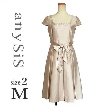 (anySiS) 핑크 베이지 계열 샨탄 느낌 원피스 세레모니식, 2 M