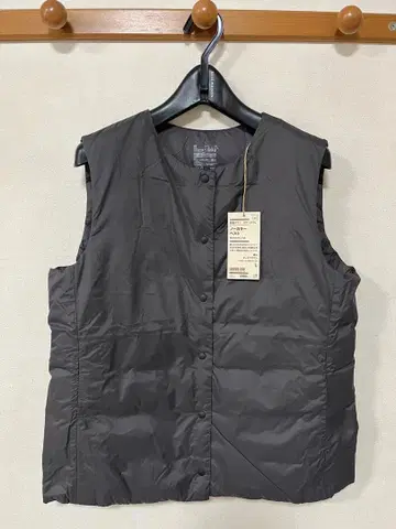 무인양품 노카라 다운 베스트 다크 브라운 여성용 L