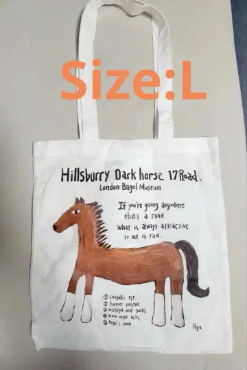 한국 한정 London Bagel Museum 에코백 호스 L 사이즈