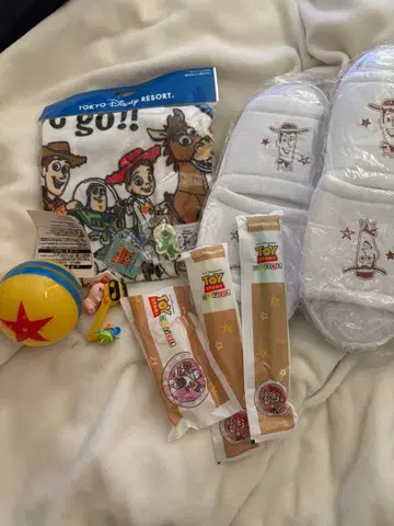 토이스토리 손수건 배지 키링 어메니티 세트