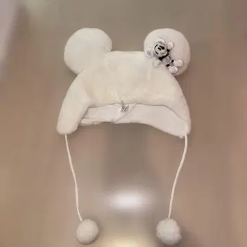 미키 팬캡 화이트