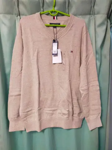 TOMMY HILFIGER 베이지 니트 스웨터 L 사이즈