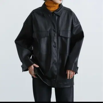 select MOCA 인조 가죽 미들 셔츠 자켓
