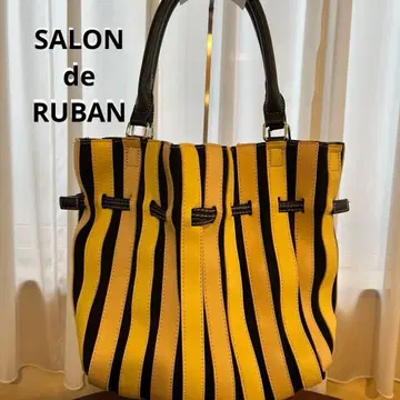 [ SALONdeRUBAN ] 스트라이프 디자인 바구니형 핸드백 새상품급