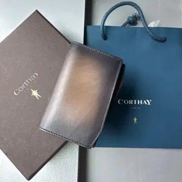 Corthay 브라운 가죽 카드 케이스