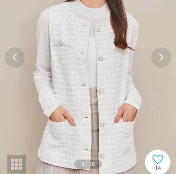 화이트 트위드 베스트 베스트 38 M 사이즈 상당