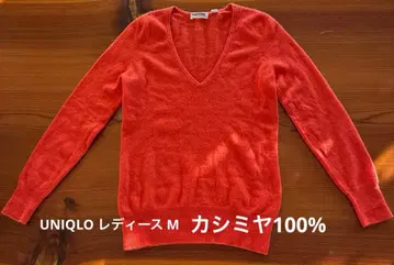 UNIQLO PANTONE 캐시미어 V넥 스웨터 M 오렌지