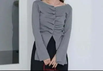 Kastane 프론트 개더 니트 가디건