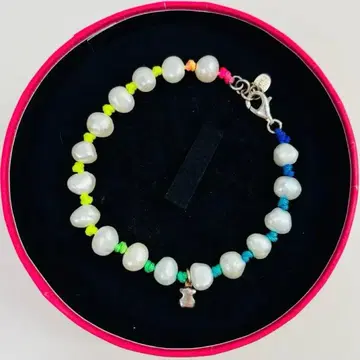 새상품 17,000엔 TOUS 토우스 펄 팔찌 컬러 코드