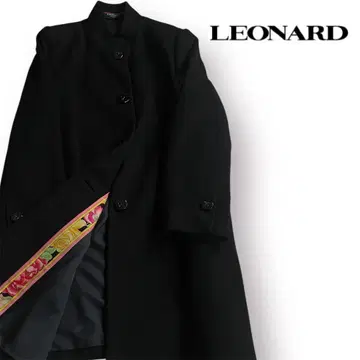 [새상품급] LEONARD 레오나르 캐시미어 혼방 롱 코트 장미 꽃무늬