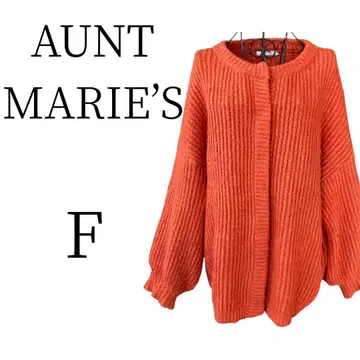 새상품급 AUNT MARIE'S 앤트마리스 오렌지 가디건 F