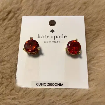 케이트 스페이드 빨간색 큐빅 지르코니아 귀걸이