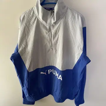 PUMA 하프 지퍼 나일론 자켓 M 파랑/그레이