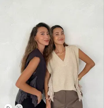 ALEXIA STAM 프린지 니트 베스트 그레이