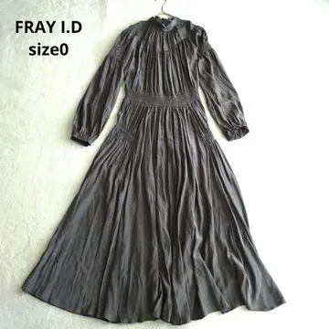 FRAY I.D 셔링 새틴 원피스 롱 기장 그레이 size0