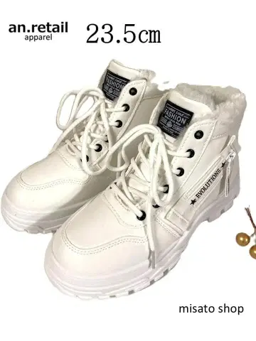 여성용 겨울용 스노우 부츠 어그 부츠 화이트 23.5cm