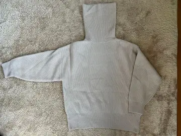 Owen 리브 하이넥 스웨터 긴팔 라이트 그레이