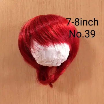 7~8인치 인형 가발 빨간색 숏