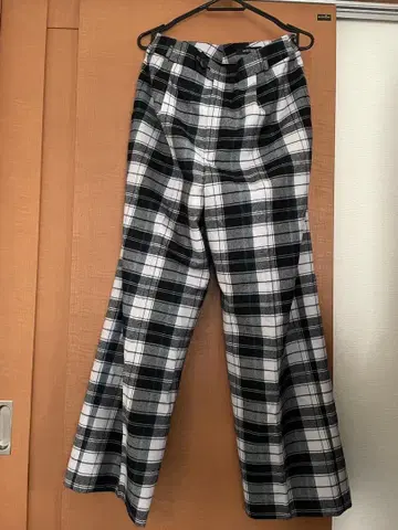 UNTITLED 체크 무늬 와이드 팬츠