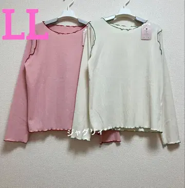 시마무라 ayano 리브 멜로우 T셔츠 LL 핑크 그린