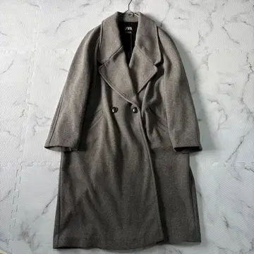 새상품급 ZARA 자라 롱 더블 코트 그레이 L