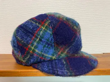 장미색 모자 체크 무늬 헌팅 캡