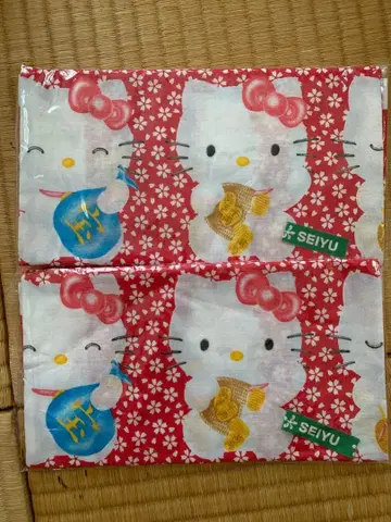 산리오 키티 일곱 복 고양이 일곱 복신 일본 수건 레어 2개