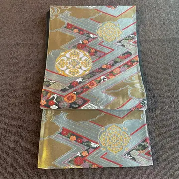 골드 컬러 빨간색 후쿠로 오비 롯츠