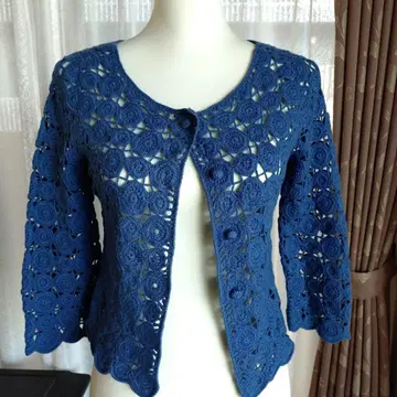 Sybilla 시빌라 볼레로 가디건 톤 다운 블루